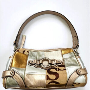 Sophia Caperelli Women's Patchwork Hobo Bag Y2K Style Shoulder Tote with Zippe